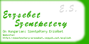 erzsebet szentpetery business card