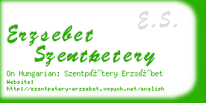 erzsebet szentpetery business card